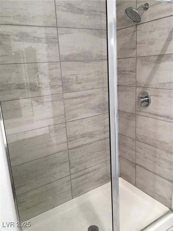 bathroom featuring a shower stall