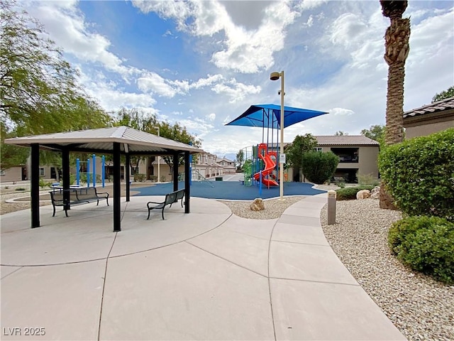 view of community featuring a gazebo