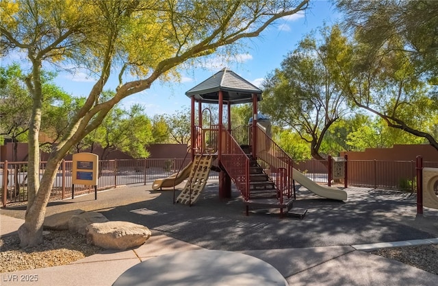 communal playground with fence