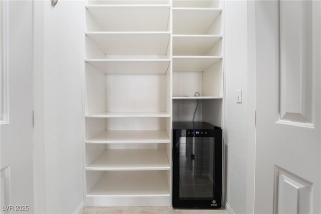 closet with beverage cooler
