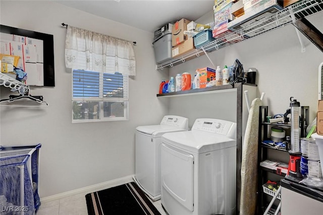 9656 Paraiso Springs St, Las Vegas, NV 89139 - clothes washing area with separate washer and dryer, baseboards, and tile patterned floors