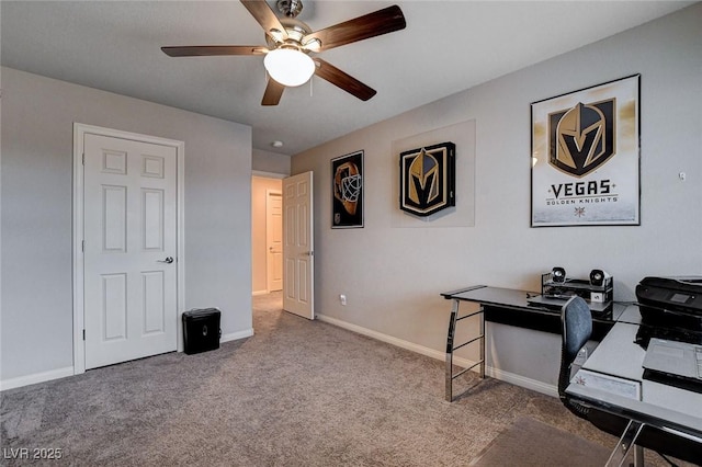 9656 Paraiso Springs St, Las Vegas, NV 89139 - carpeted office space featuring ceiling fan and baseboards
