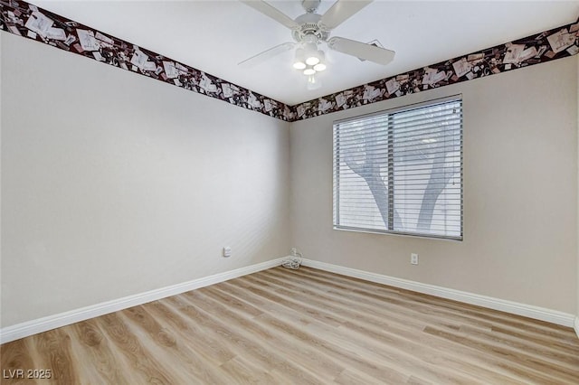 7949 Long Beach St, Las Vegas, NV 89139 - spare room featuring baseboards, light wood-style floors, and ceiling fan