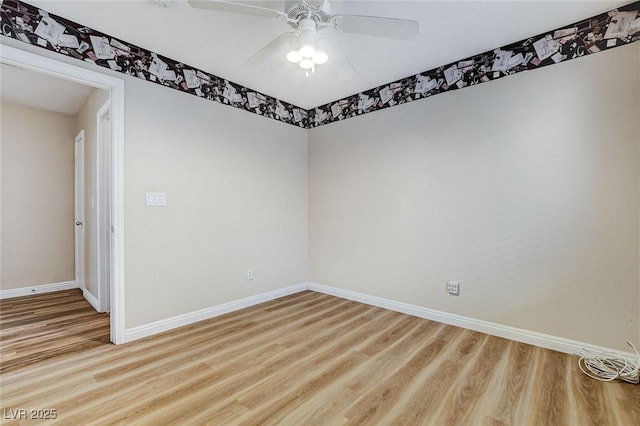 7949 Long Beach St, Las Vegas, NV 89139 - spare room featuring light wood-style flooring, baseboards, and a ceiling fan