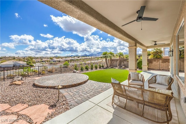 1964 Oliver Springs St, Henderson, NV 89052 - view of patio featuring a ceiling fan and an outdoor living space