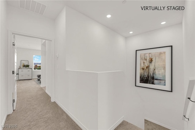 334 Laurel Peak Dr, Henderson, NV 89015 - hall featuring carpet, baseboards, and recessed lighting