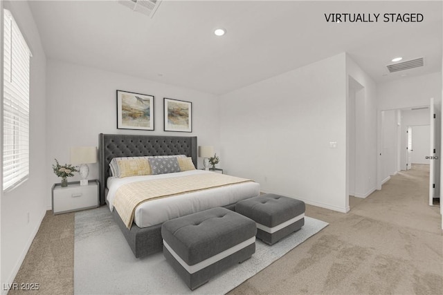 334 Laurel Peak Dr, Henderson, NV 89015 - bedroom featuring carpet floors, baseboards, recessed lighting, and multiple windows