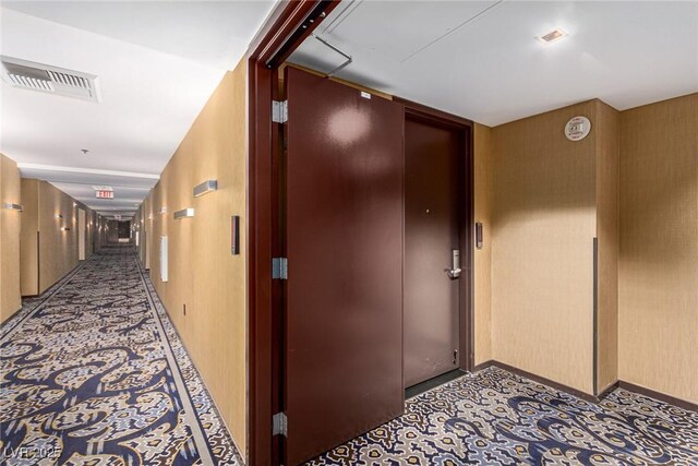 hallway featuring carpet floors