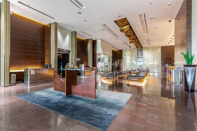welcome area featuring a high ceiling