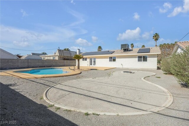 1616 Yellow Rose St, Las Vegas, NV 89108 - view of pool with a patio, a fenced backyard, and central air condition unit