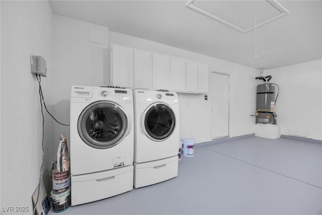 1616 Yellow Rose St, Las Vegas, NV 89108 - washroom with washer and dryer, attic access, secured water heater, and cabinet space