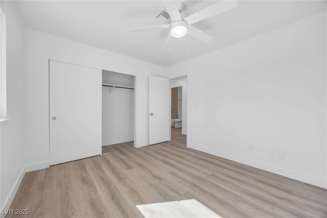 1616 Yellow Rose St, Las Vegas, NV 89108 - unfurnished bedroom with wood finished floors, a closet, baseboards, and ceiling fan