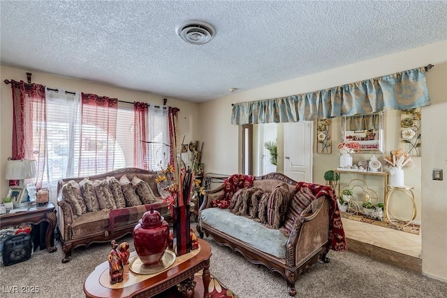 604 N Torrey Pines Dr, Las Vegas, NV 89107 - living area with carpet and a textured ceiling
