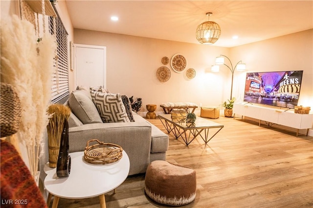 2043 Sombrero Dr, Las Vegas, NV 89169 - living area featuring wood finished floors and recessed lighting