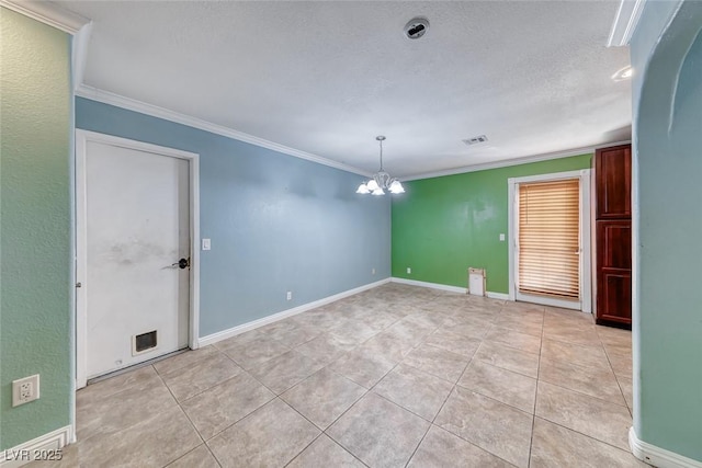 632 Arrayo Way, Boulder City, NV 89005 - unfurnished room featuring a chandelier, light tile patterned floors, ornamental molding, and baseboards