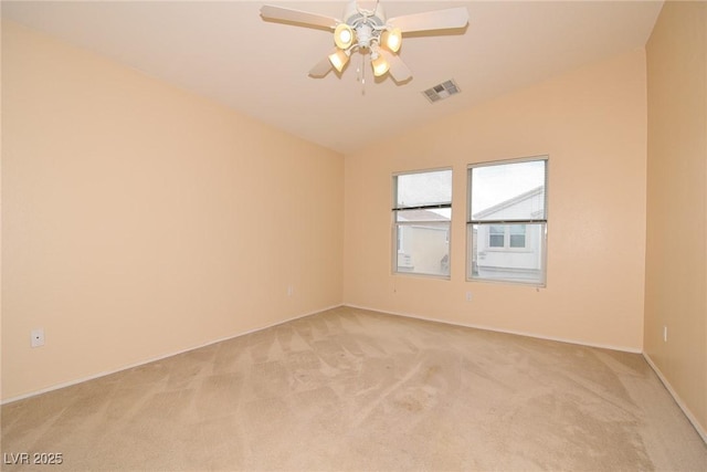 8842 Duncan Barrel Ave Unit 101, Las Vegas, NV 89178 - unfurnished room featuring lofted ceiling, light colored carpet, baseboards, and ceiling fan