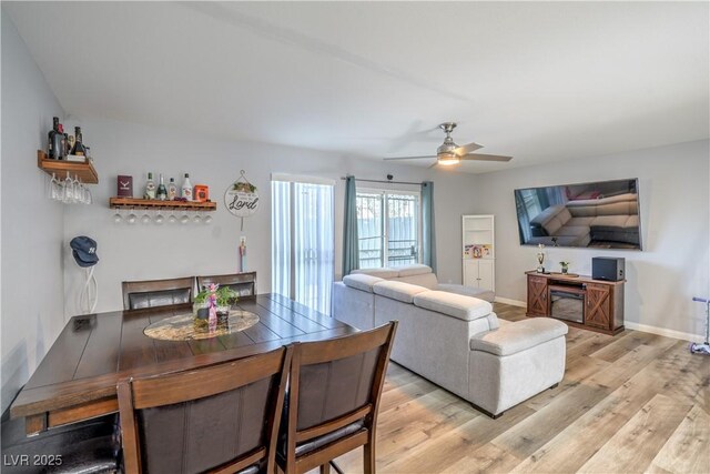 4078 Gold Coast Dr, Las Vegas, NV 89121 - living room with light wood-style floors, a ceiling fan, and baseboards