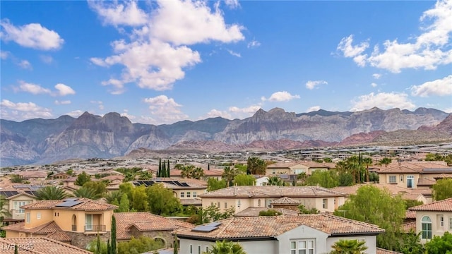 mountain view featuring nearby suburban area