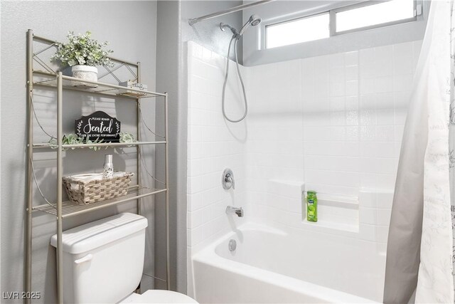 2213 Chandler Ranch Pl, Laughlin, NV 89029 - bathroom featuring toilet and shower / tub combo with curtain