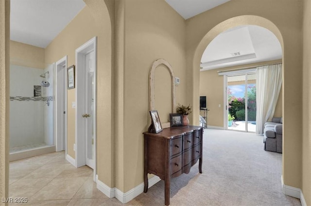 8608 Willow Cabin St, Las Vegas, NV 89131 - hall featuring arched walkways and baseboards