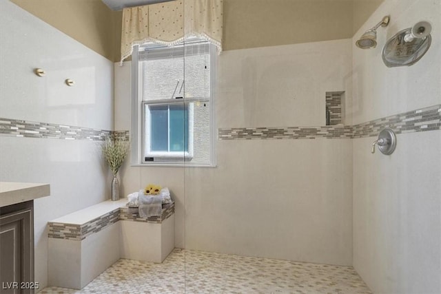 8608 Willow Cabin St, Las Vegas, NV 89131 - full bath with plenty of natural light, tiled shower, and vanity