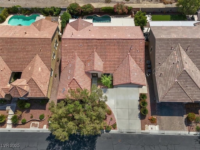 8608 Willow Cabin St, Las Vegas, NV 89131 - aerial view of property and surrounding area with a pool