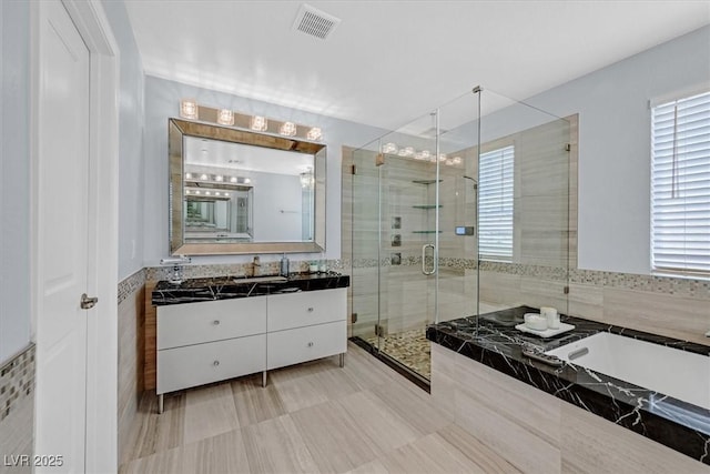 3171 Biccari Ave, Henderson, NV 89044 - full bath featuring a shower stall, vanity, and a bath