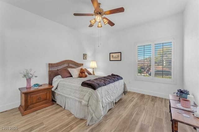 9916 Netherton Dr, Las Vegas, NV 89134 - bedroom featuring light wood finished floors, baseboards, and ceiling fan