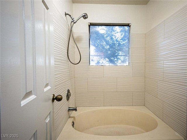 bathroom featuring bathtub / shower combination