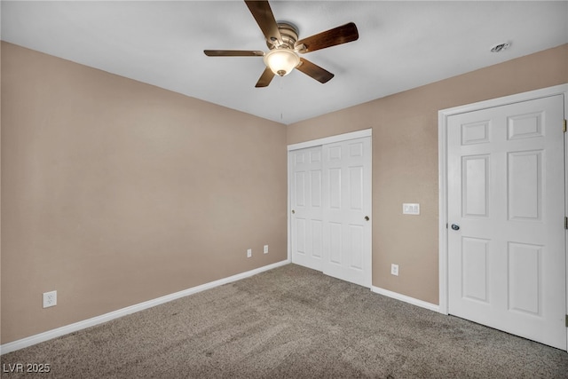 9893 Santa Ponsa Ct, Las Vegas, NV 89178 - unfurnished bedroom featuring carpet floors, baseboards, a closet, and a ceiling fan