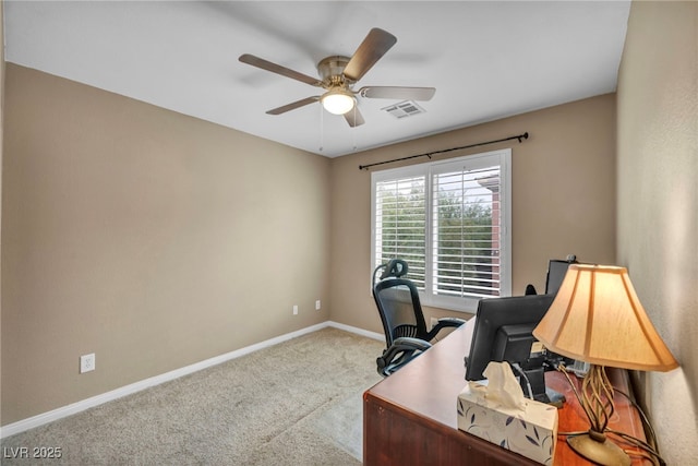 9893 Santa Ponsa Ct, Las Vegas, NV 89178 - carpeted office featuring ceiling fan and baseboards