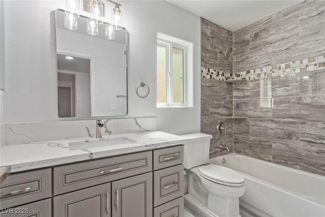 326 Fuente Dr, Henderson, NV 89014 - bathroom featuring vanity,  shower combination, and toilet