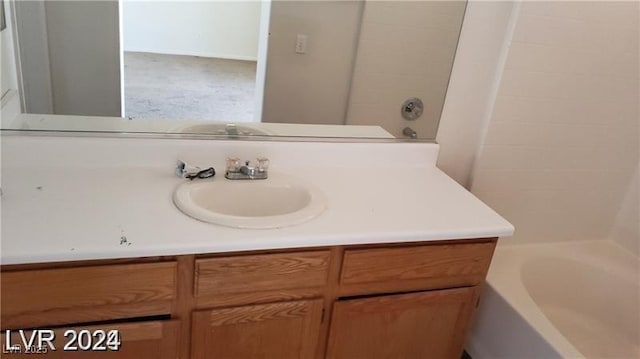 full bathroom with vanity and shower / bathtub combination