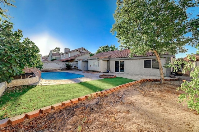 6771 Shelter Ln, Las Vegas, NV 89103 - view of swimming pool featuring a patio area and an outdoor fire pit