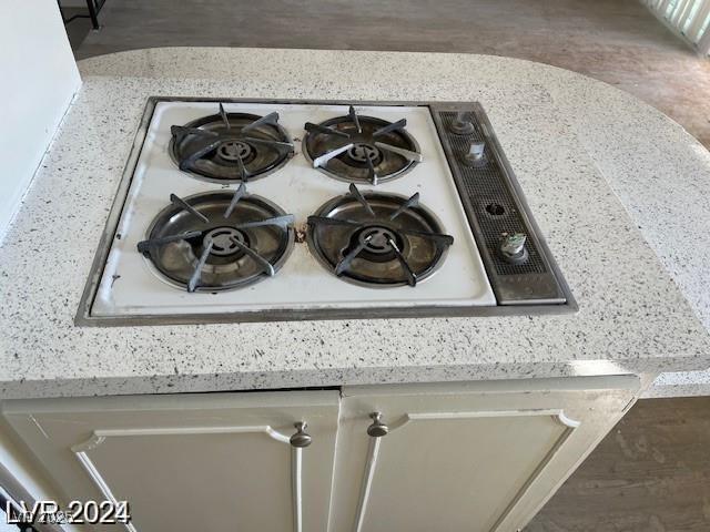 kitchen view of white stovetop
