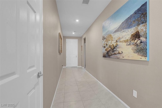 3556 Valley Lily St, North Las Vegas, NV 89032 - hallway with light tile patterned flooring, baseboards, and recessed lighting