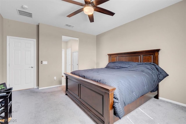3556 Valley Lily St, North Las Vegas, NV 89032 - bedroom featuring light colored carpet, baseboards, and a ceiling fan