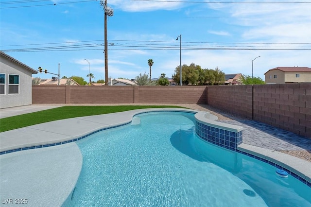 3556 Valley Lily St, North Las Vegas, NV 89032 - view of swimming pool featuring a fenced backyard and a patio