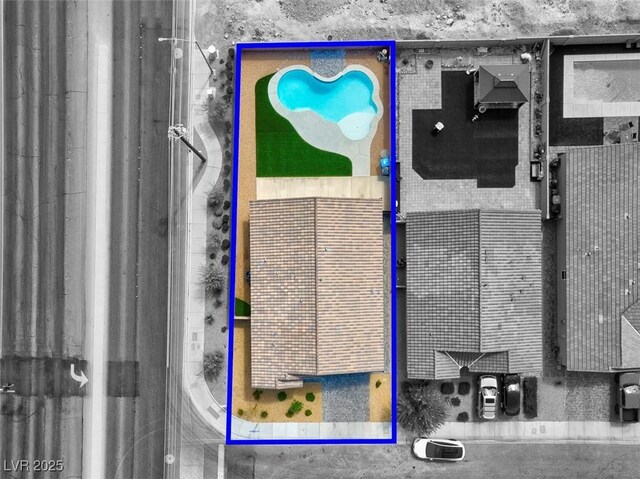 3556 Valley Lily St, North Las Vegas, NV 89032 - aerial view of property and surrounding area with property parcel outlined