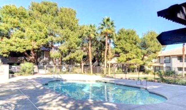 community pool with fence