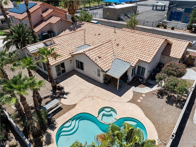 5912 Hollowridge Rd, North Las Vegas, NV 89031 - aerial view of property and surrounding area featuring a pool area