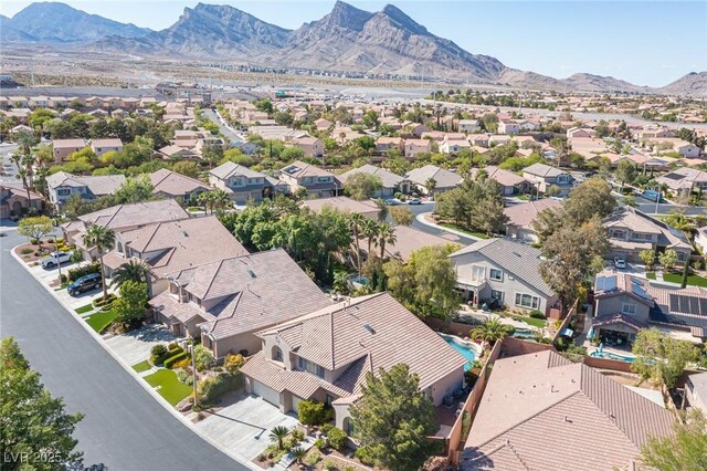 11112 Pine Greens Ct, Las Vegas, NV 89144 - aerial view of residential area featuring a mountainous background