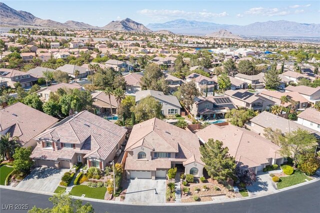 11112 Pine Greens Ct, Las Vegas, NV 89144 - aerial view of residential area featuring a mountain backdrop