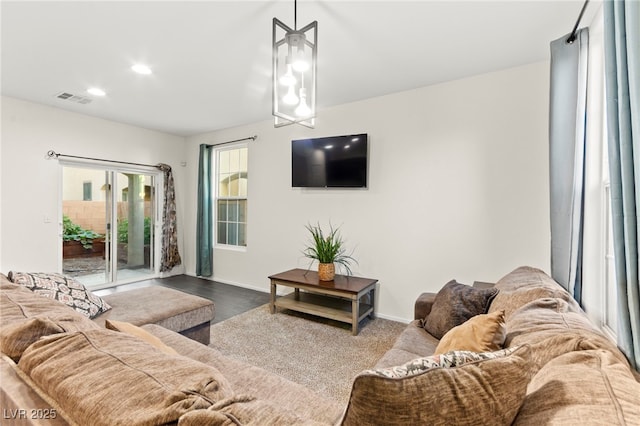 4533 Lime Straight Dr, Las Vegas, NV 89115 - living area featuring recessed lighting, baseboards, and wood finished floors