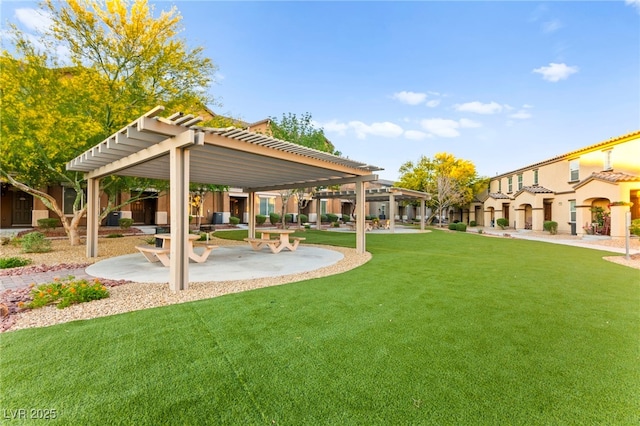 4533 Lime Straight Dr, Las Vegas, NV 89115 - view of community with a yard and a pergola