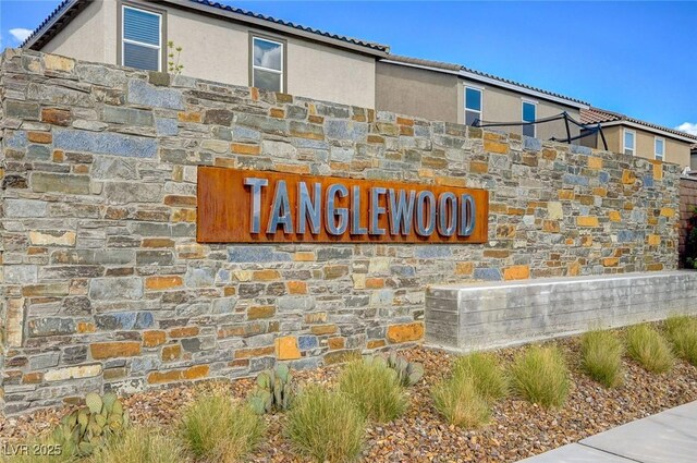 view of community sign