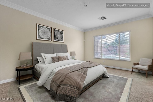 7505 Java Sparrow St, North Las Vegas, NV 89084 - bedroom featuring carpet, ornamental molding, and baseboards
