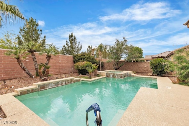 7505 Java Sparrow St, North Las Vegas, NV 89084 - view of pool featuring a fenced backyard and a pool with connected hot tub