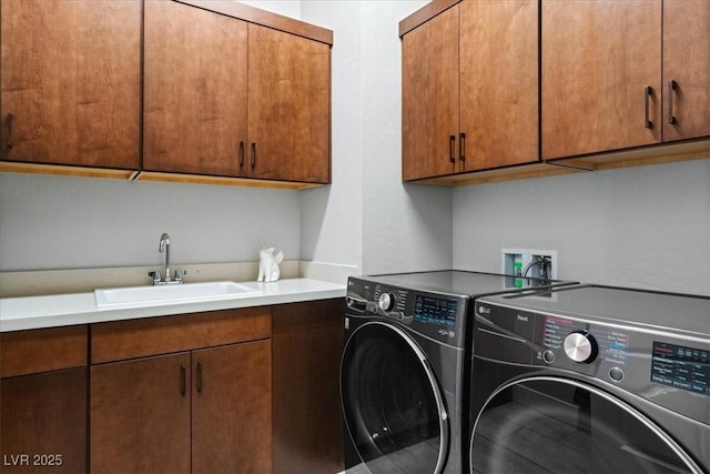 38 Costa Tropical Dr, Henderson, NV 89011 - washroom with cabinet space and washer and dryer
