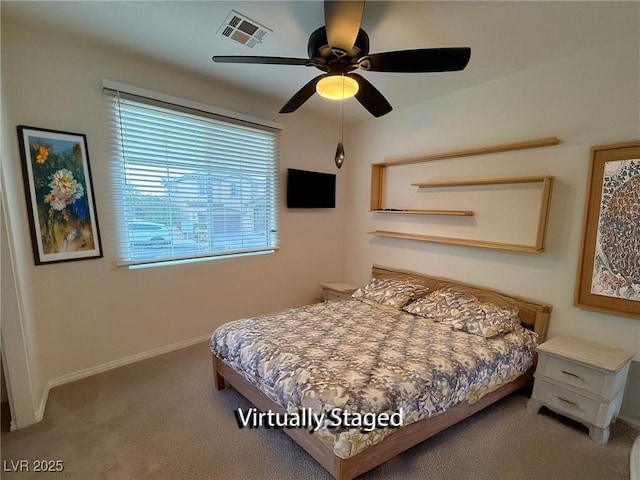5019 Quiet Falls Ct, Las Vegas, NV 89141 - bedroom featuring multiple windows, carpet flooring, and a ceiling fan